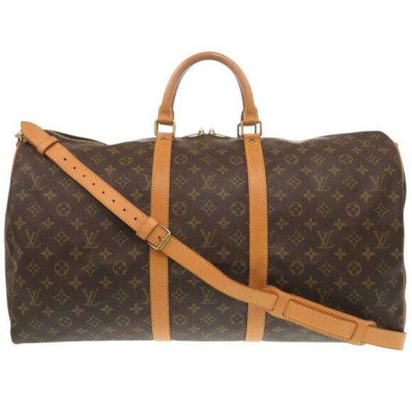 LOUIS VUITTON Brown Monogram Keepall Bandouliere 55 Boston Bag - Picture 1 of 11